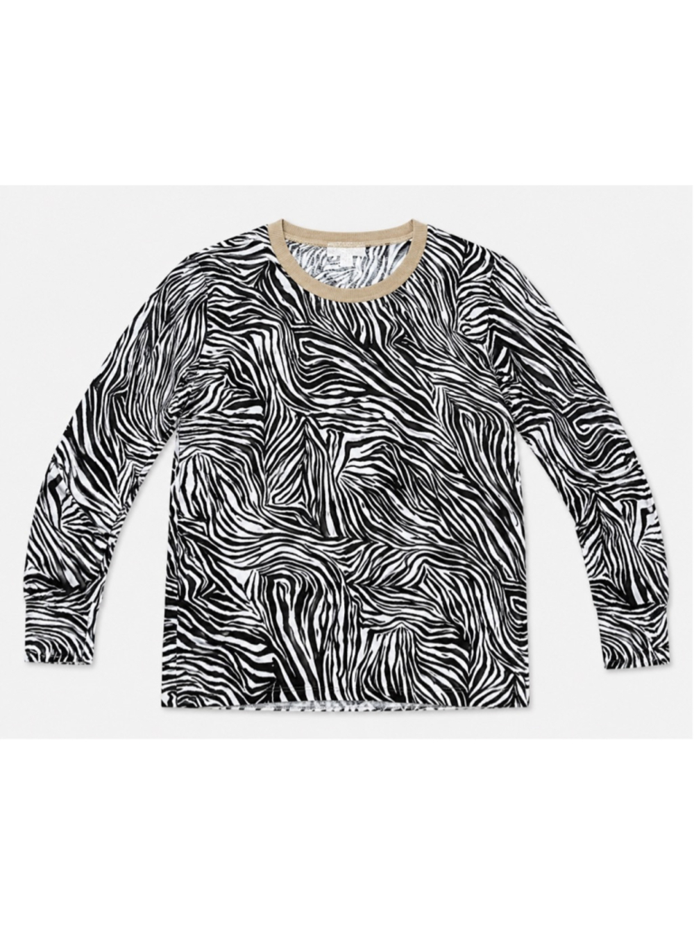 Women's MICHAEL Michael Kors Zebra Print Crew Neck Sweater L Black White Summer